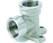 Kolanko gwintowane do montażu na ścianie, kolanko naścienne, G 1/2 GW, mosiądz niklowany 5050 1/2